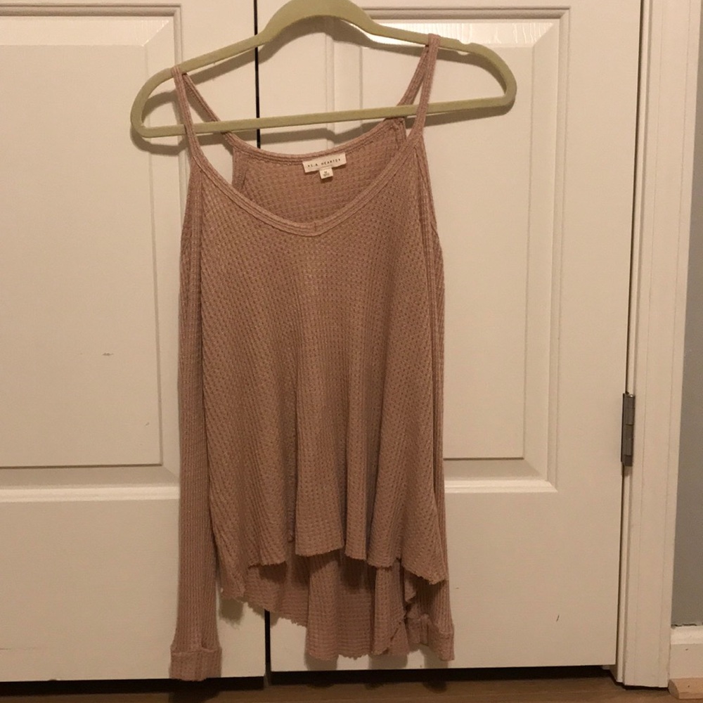 Dusty pink cold shoulder top